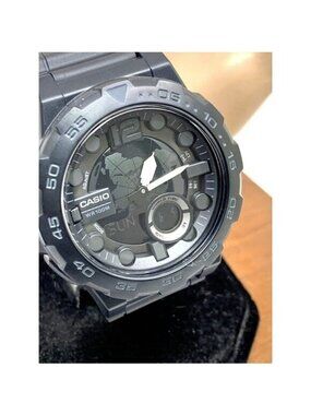 Casio Men's Watch AEQ100 World Time Quartz Analog Digital 46mm Black Resin 5479